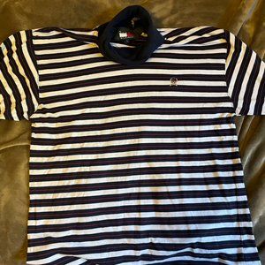 VTG 90s Tommy Hilfiger Vintage Logo Unisex Turtle Neck Striped Sweater Sz L